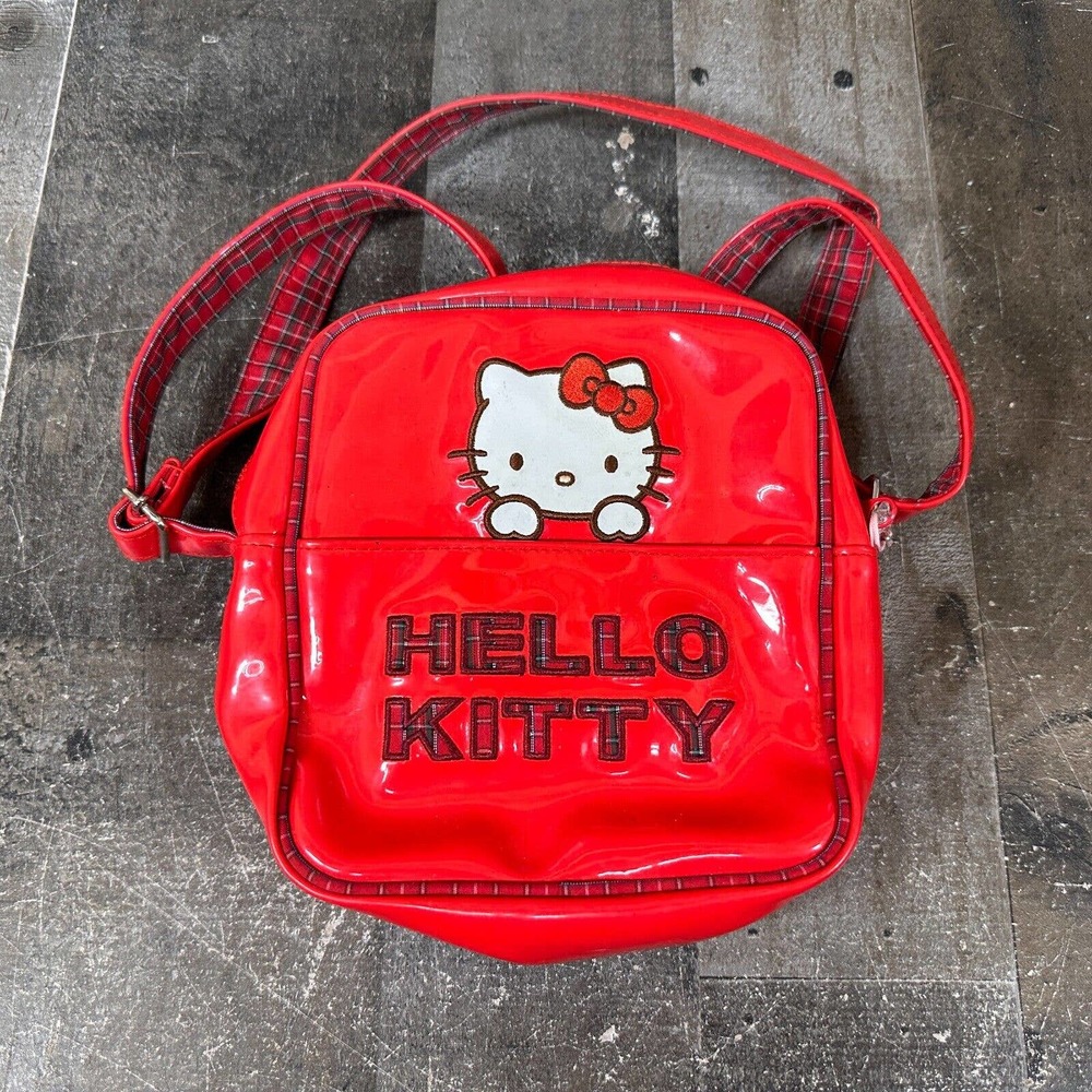 Hello Kitty Sanrio Red Small Bag - 2003 Zipper Top with Strap Cute
